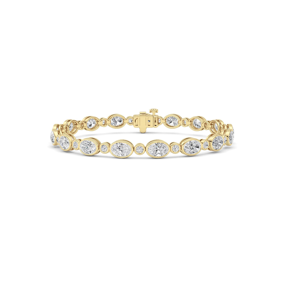 8Cttw Oval And Round Lab Grown Diamond (F/VS ) Bezel Set Bracelet in 14K Gold