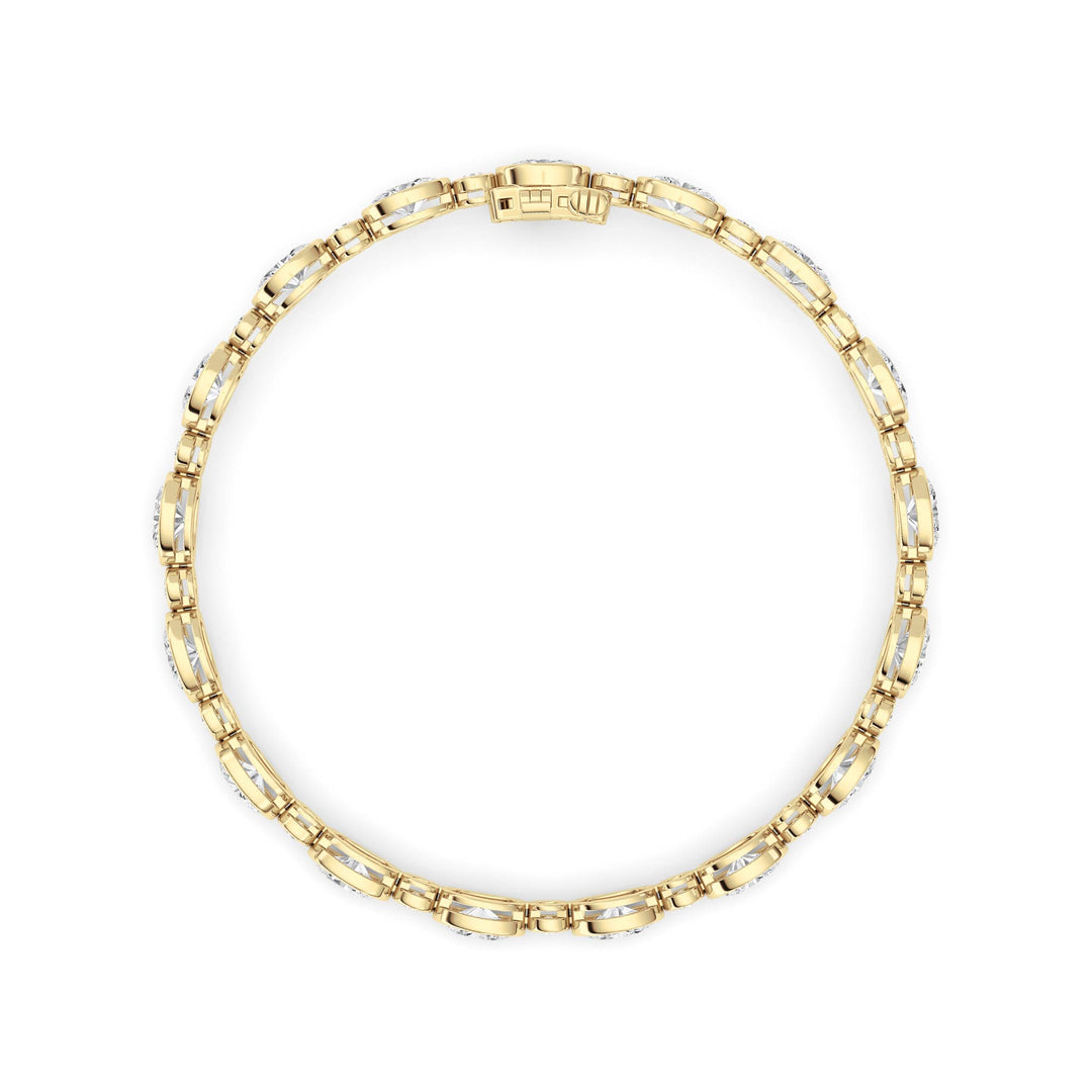 8Cttw Oval And Round Lab Grown Diamond (F/VS ) Bezel Set Bracelet in 14K Gold