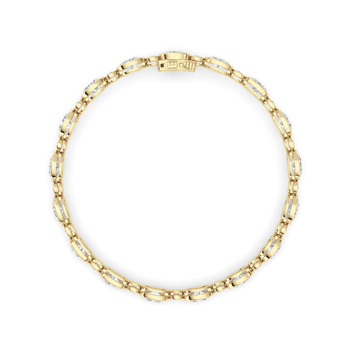 8Cttw Oval And Round Lab Grown Diamond (F/VS ) Bezel Set Bracelet in 14K Gold