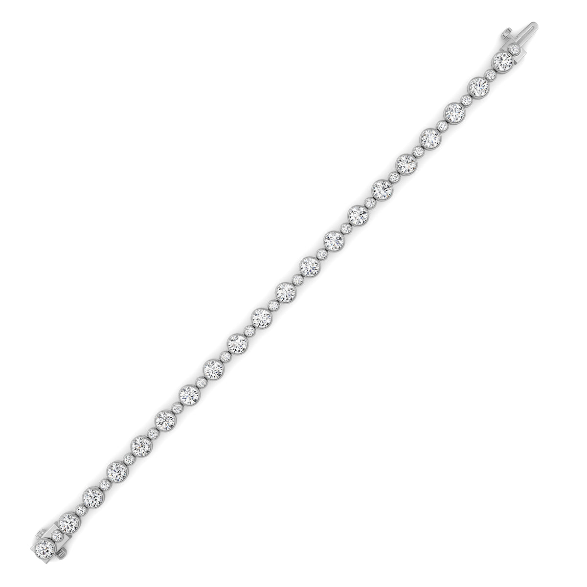 9Cttw Round Lab Grown Diamond (F/VS ) Bezel Set Bracelet in 14K Gold