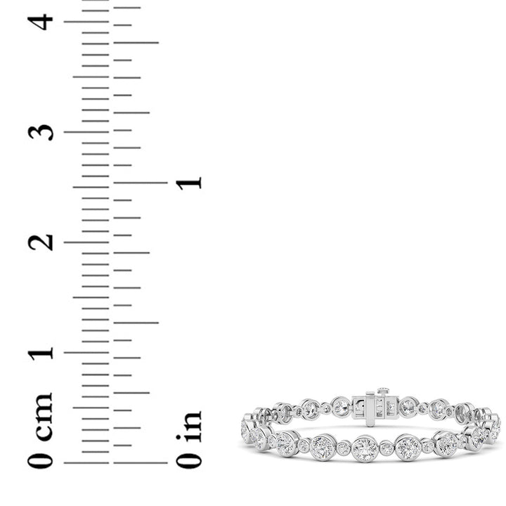 9Cttw Round Lab Grown Diamond (F/VS ) Bezel Set Bracelet in 14K Gold