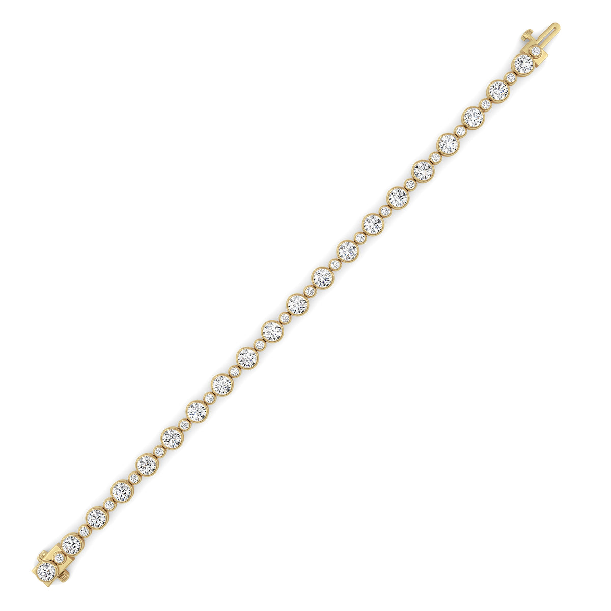 9Cttw Round Lab Grown Diamond (F/VS ) Bezel Set Bracelet in 14K Gold