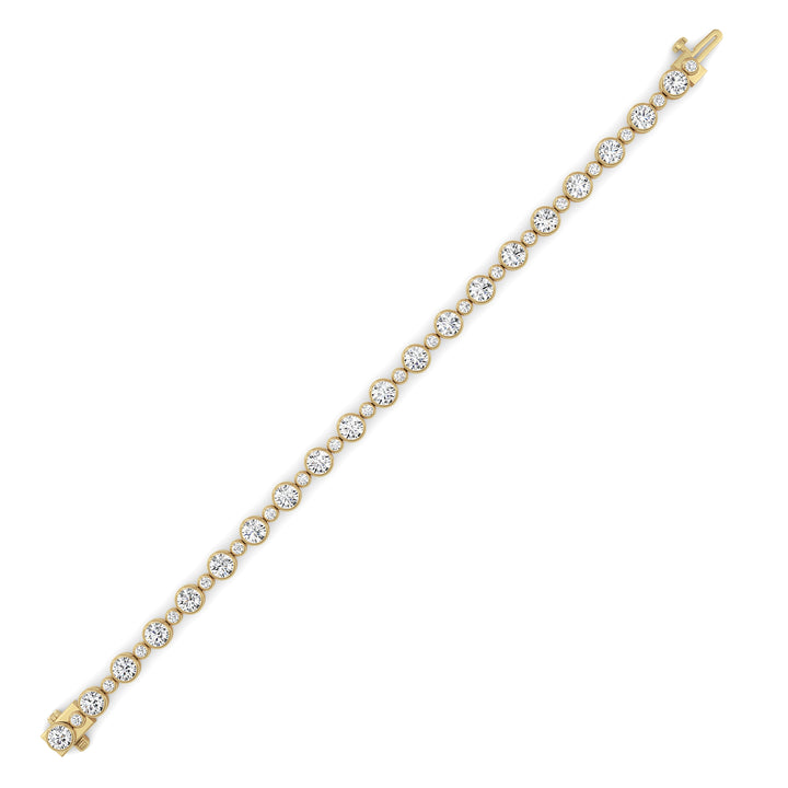 9Cttw Round Lab Grown Diamond (F/VS ) Bezel Set Bracelet in 14K Gold