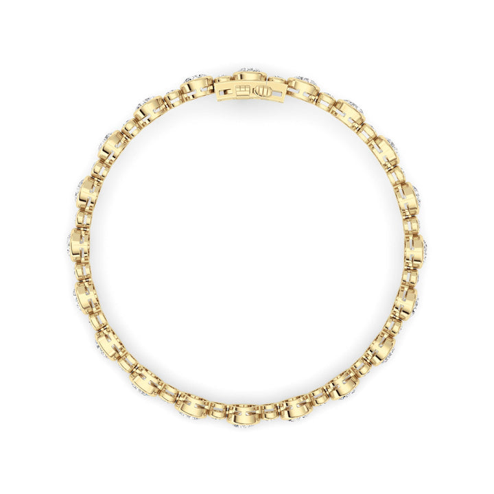 9Cttw Round Lab Grown Diamond (F/VS ) Bezel Set Bracelet in 14K Gold