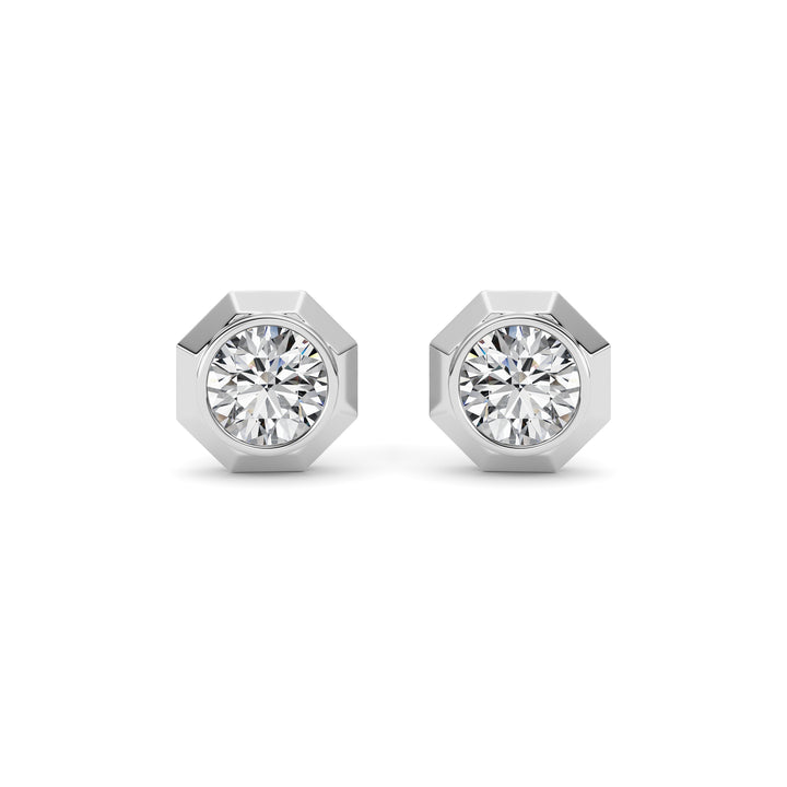2Cttw Round Shaped Lab Grown Diamond (F/VS ) StudEarrings in 14K Gold