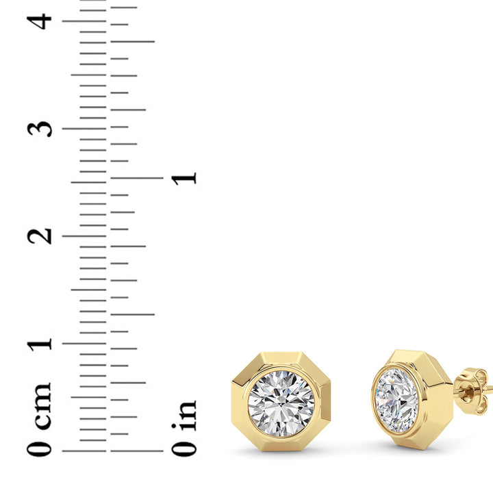 2Cttw Round Shaped Lab Grown Diamond (F/VS ) StudEarrings in 14K Gold