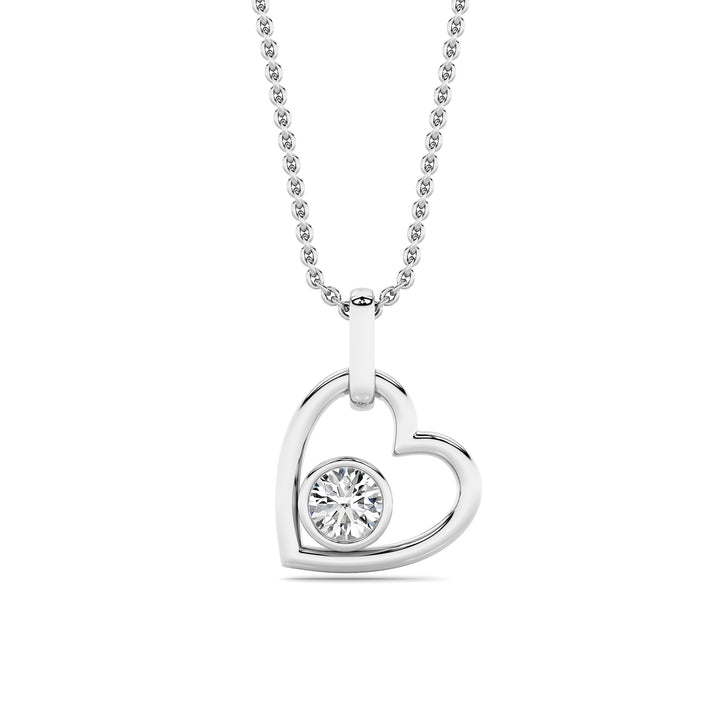 0.33Cttw Round Lab Grown Diamond (F/VS ) Heart Pendant in 14K Gold