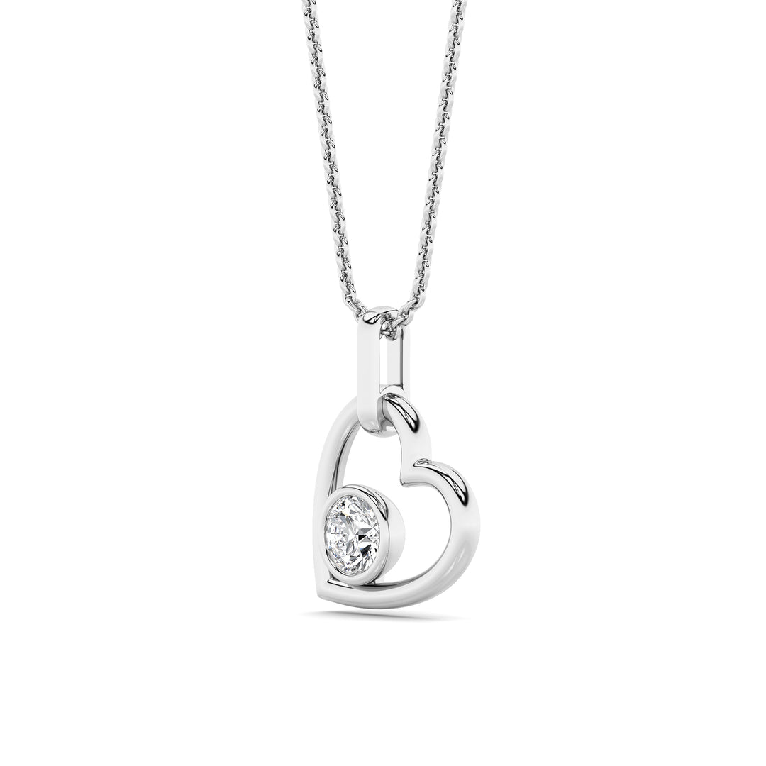0.33Cttw Round Lab Grown Diamond (F/VS ) Heart Pendant in 14K Gold