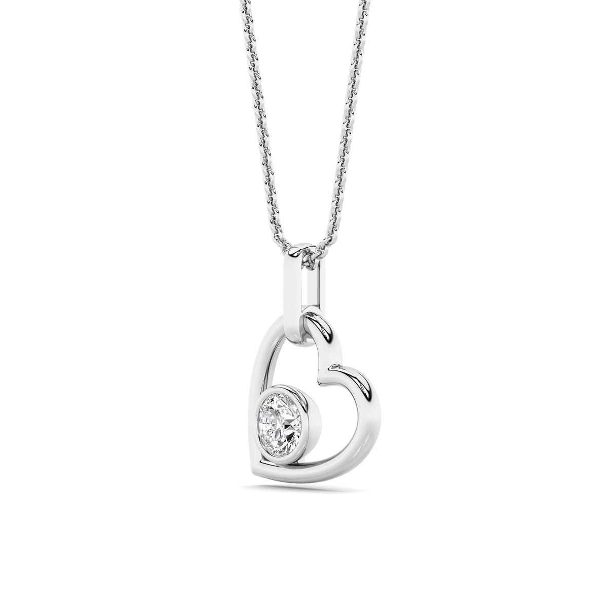 0.33Cttw Round Lab Grown Diamond (F/VS ) Heart Pendant in 14K Gold
