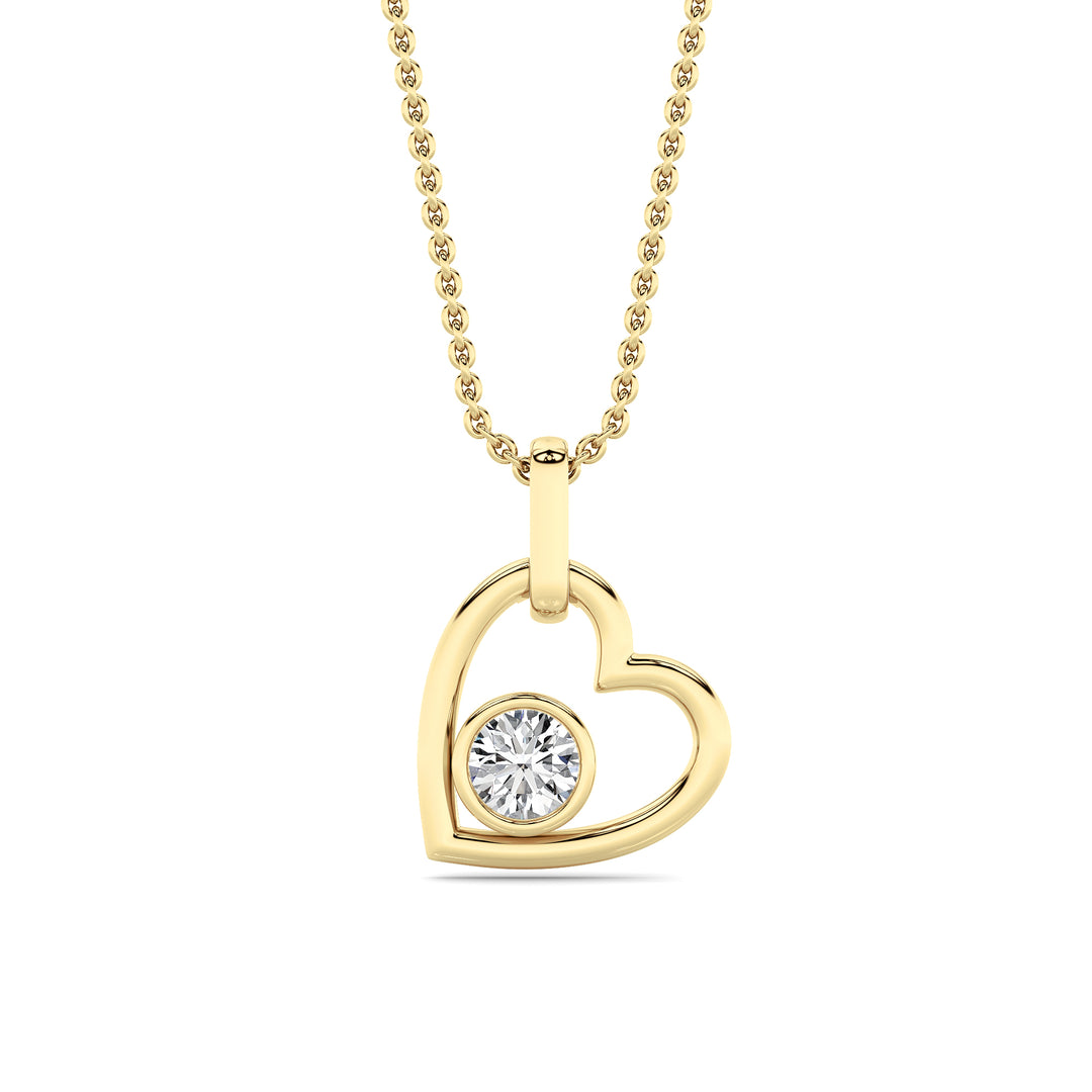 0.33Cttw Round Lab Grown Diamond (F/VS ) Heart Pendant in 14K Gold