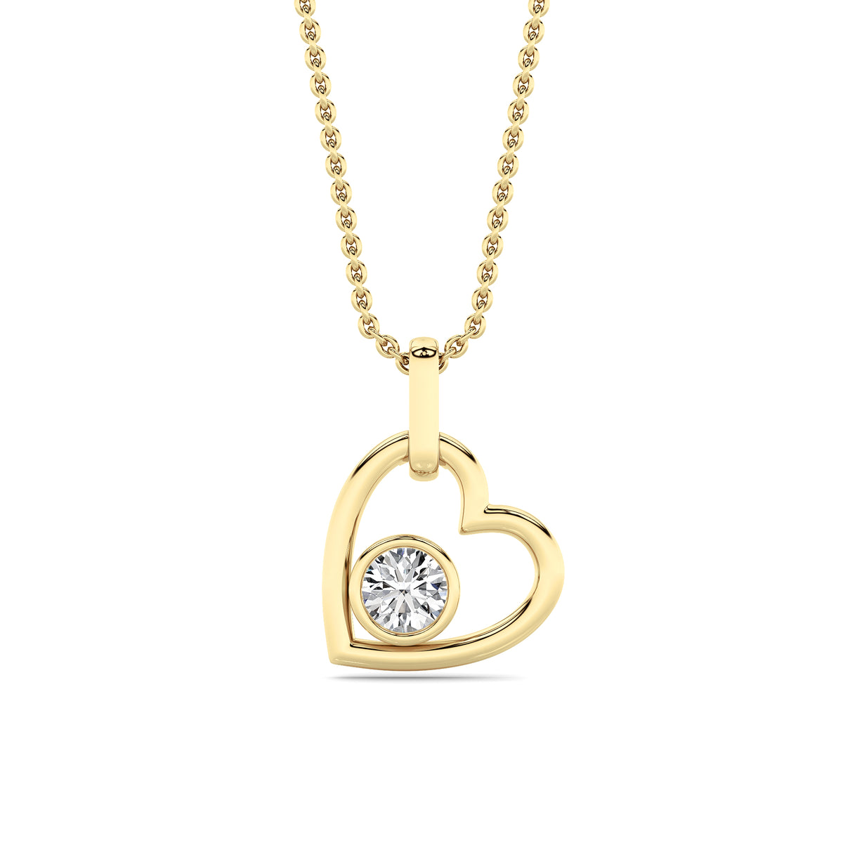 0.33Cttw Round Lab Grown Diamond (F/VS ) Heart Pendant in 14K Gold