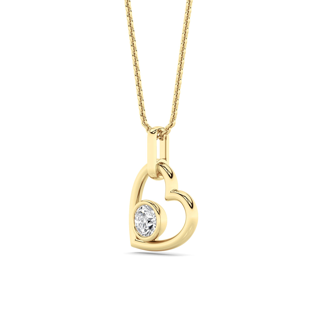 0.33Cttw Round Lab Grown Diamond (F/VS ) Heart Pendant in 14K Gold