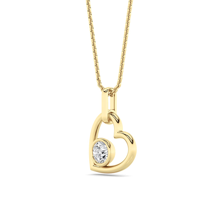 0.33Cttw Round Lab Grown Diamond (F/VS ) Heart Pendant in 14K Gold
