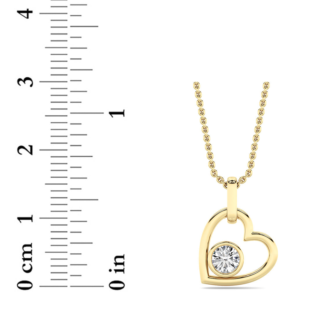 0.33Cttw Round Lab Grown Diamond (F/VS ) Heart Pendant in 14K Gold