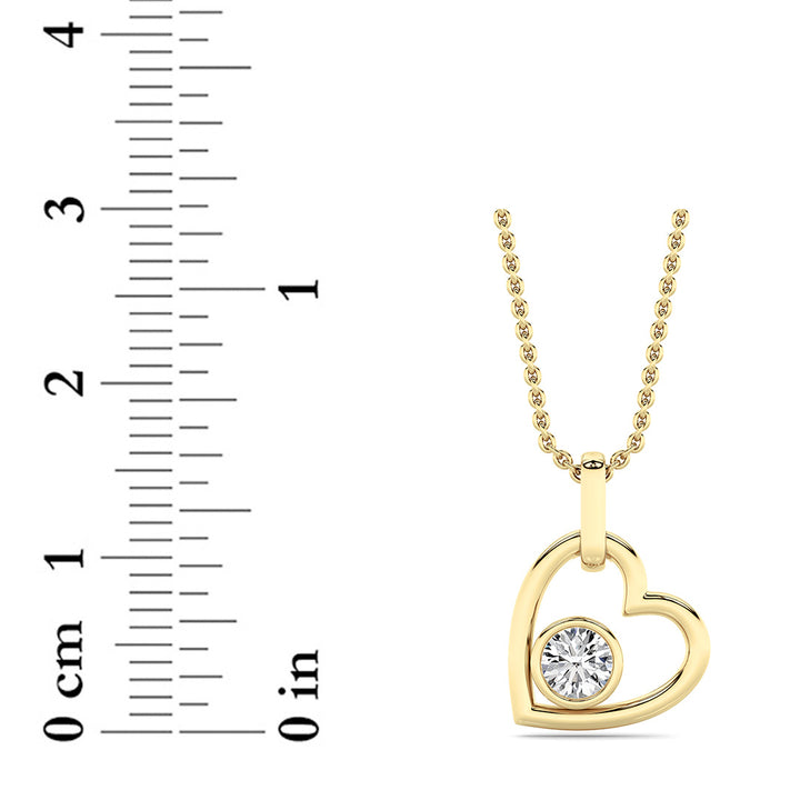 0.33Cttw Round Lab Grown Diamond (F/VS ) Heart Pendant in 14K Gold