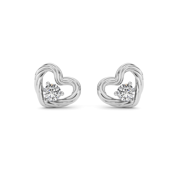 0.5Cttw Round Shaped Lab Grown Diamond (F/VS ) Heart Earrings in 14K Gold