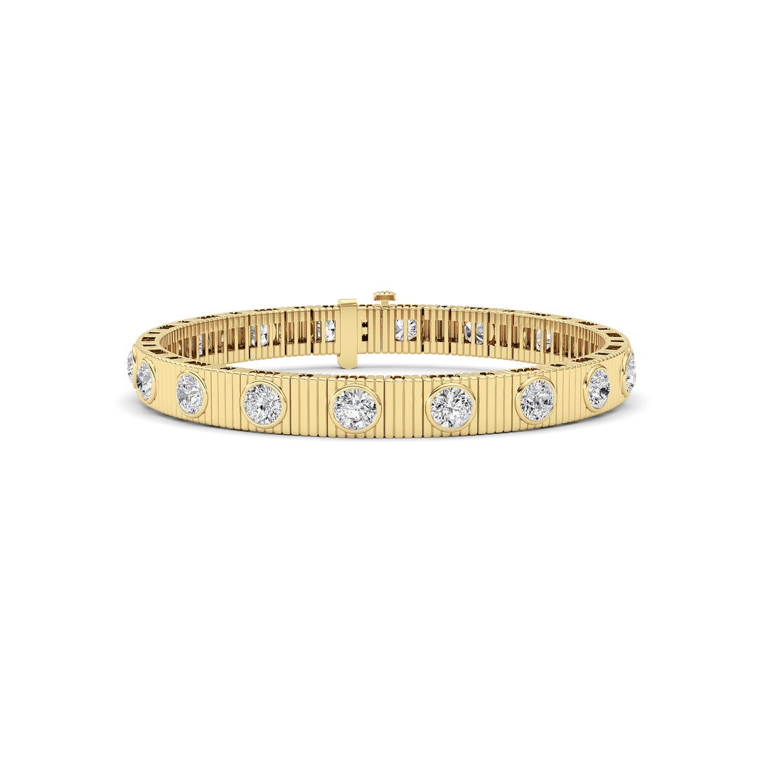 7Cttw Round Lab Grown Diamond (F/VS ) Bangle Bracelet in 14K Gold