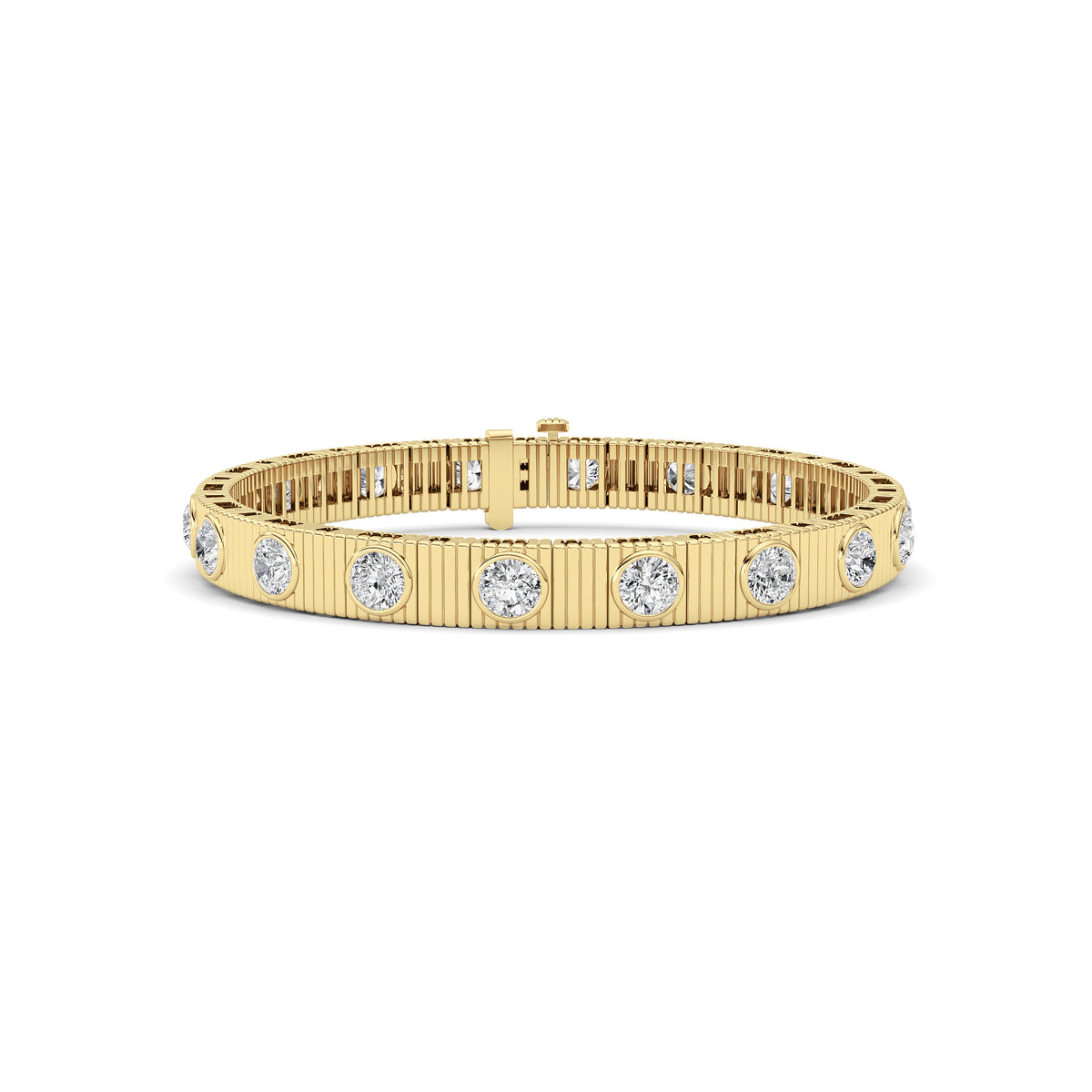 7Cttw Round Lab Grown Diamond (F/VS ) Bangle Bracelet in 14K Gold