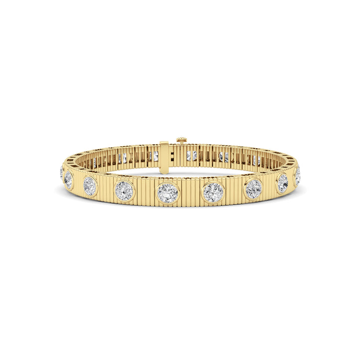 7Cttw Round Lab Grown Diamond (F/VS ) Bangle Bracelet in 14K Gold