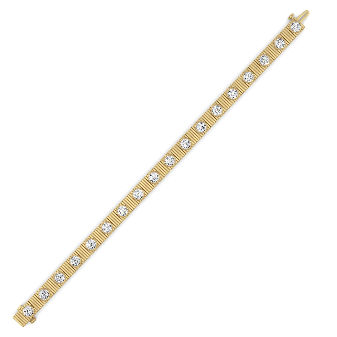 7Cttw Round Lab Grown Diamond (F/VS ) Bangle Bracelet in 14K Gold