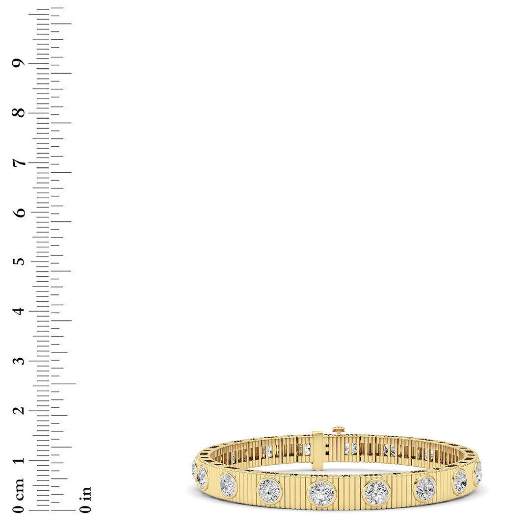7Cttw Round Lab Grown Diamond (F/VS ) Bangle Bracelet in 14K Gold
