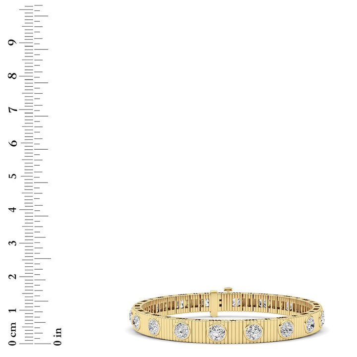 7Cttw Round Lab Grown Diamond (F/VS ) Bangle Bracelet in 14K Gold