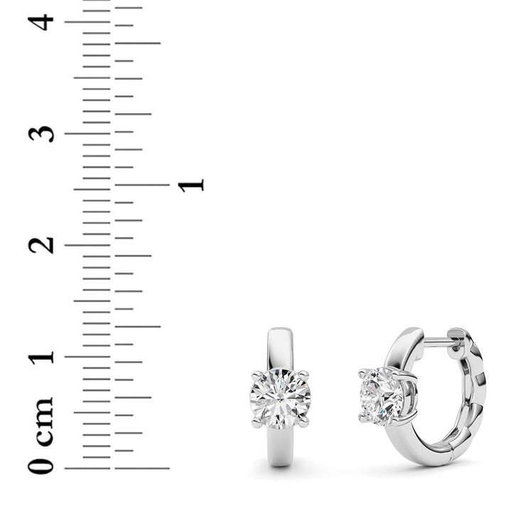 1Cttw Round Shaped Lab Grown Diamond (F/VS ) Huggie Earrings in 14K Gold