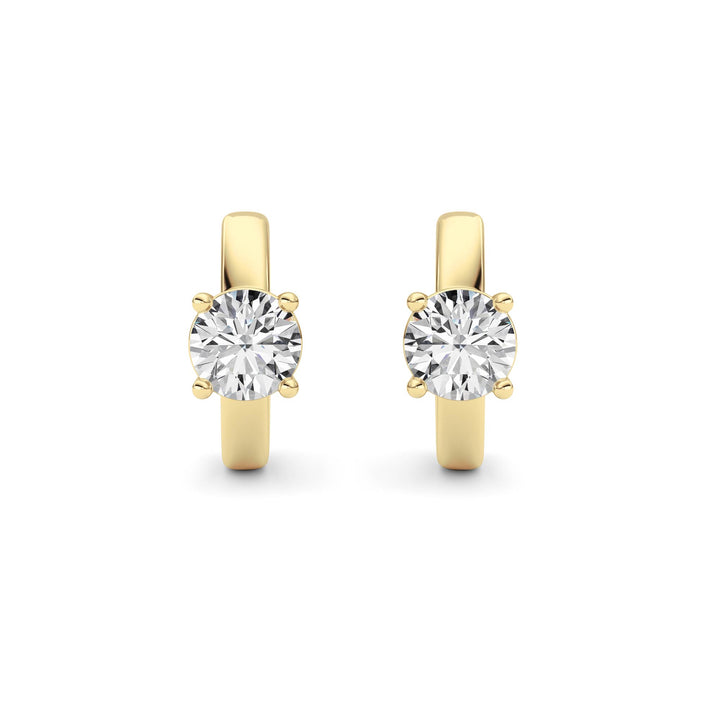 1Cttw Round Shaped Lab Grown Diamond (F/VS ) Huggie Earrings in 14K Gold