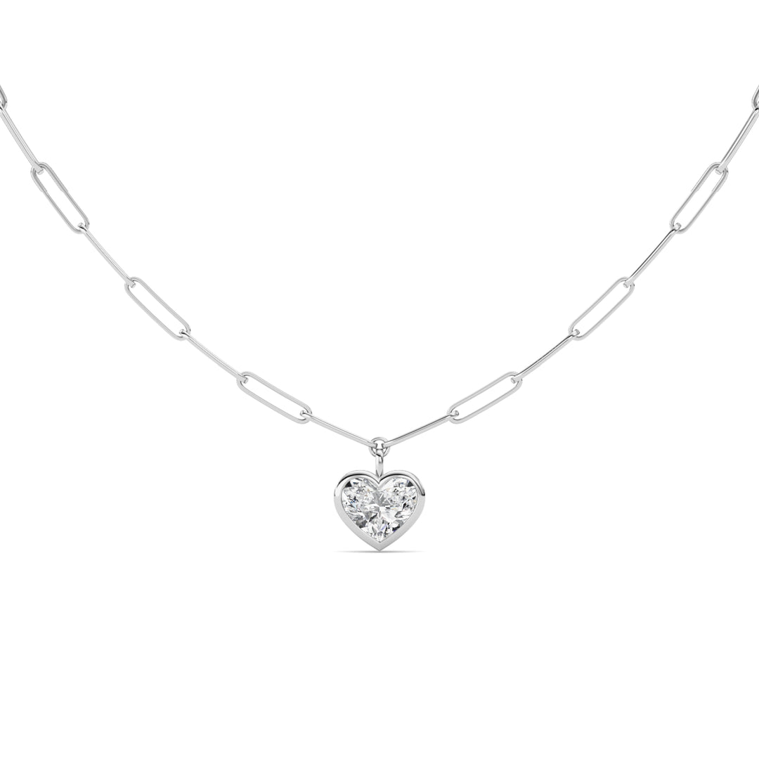 4Cttw Heart Shape Lab Grown Diamond (F/VS ) Necklace in 14K Gold