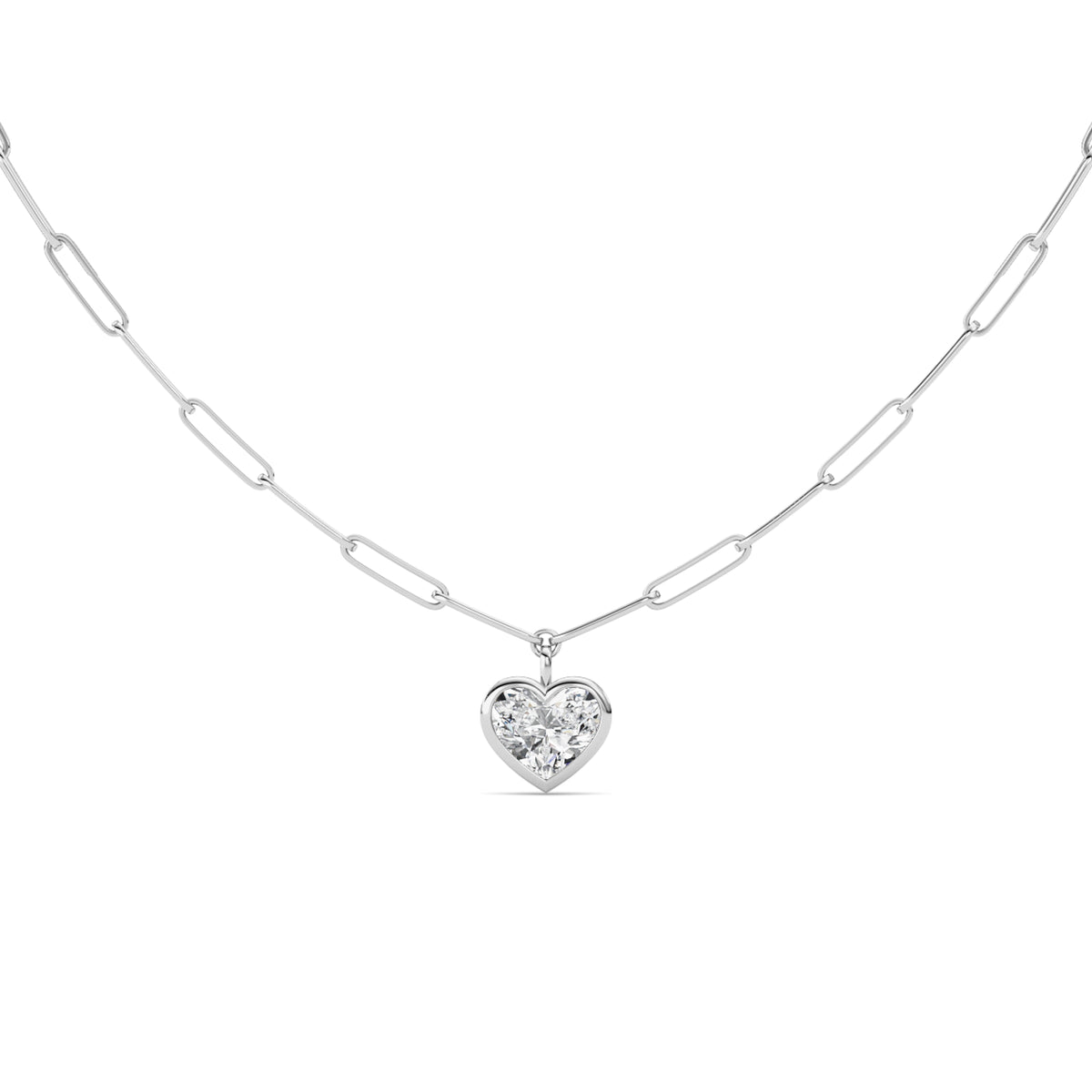 4Cttw Heart Shape Lab Grown Diamond (F/VS ) Necklace in 14K Gold