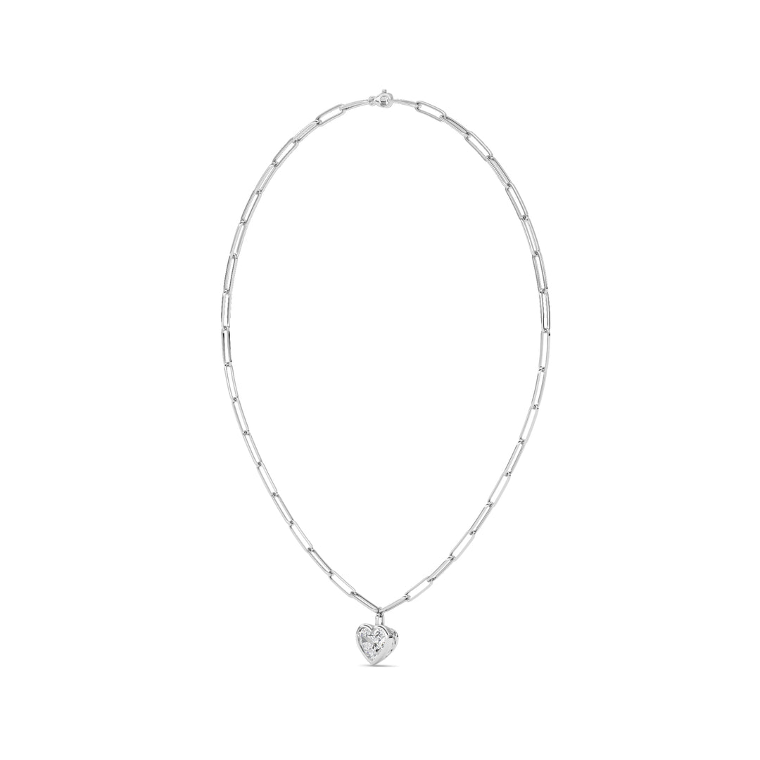 4Cttw Heart Shape Lab Grown Diamond (F/VS ) Necklace in 14K Gold