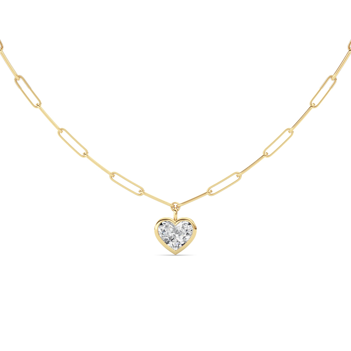 4Cttw Heart Shape Lab Grown Diamond (F/VS ) Necklace in 14K Gold