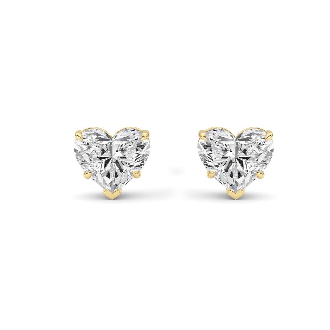 8Cttw Heart Shaped Lab Grown Diamond (F/VS ) StudEarrings in 14K Gold