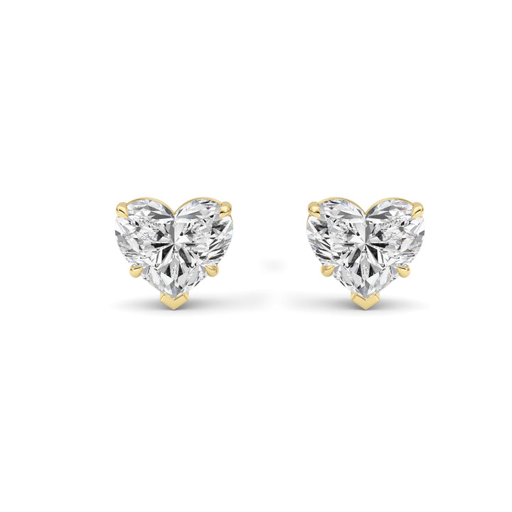 8Cttw Heart Shaped Lab Grown Diamond (F/VS ) StudEarrings in 14K Gold