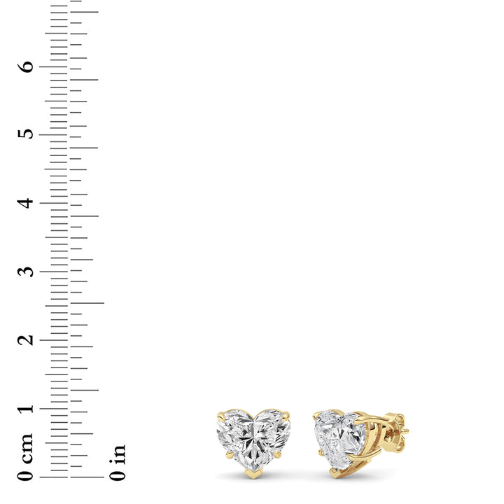 8Cttw Heart Shaped Lab Grown Diamond (F/VS ) StudEarrings in 14K Gold