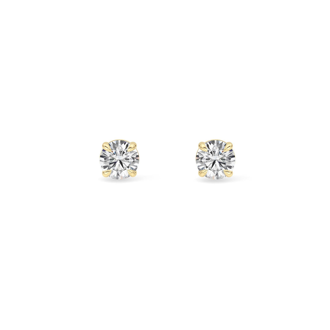 0.5Cttw Round Shaped Lab Grown Diamond 4 Prong Stud Earrings in 14K Gold (F/VS)