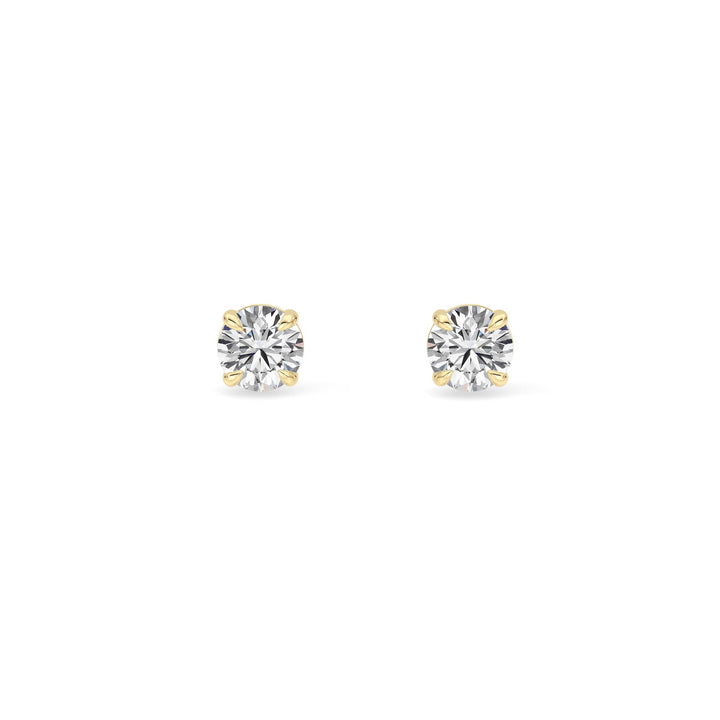 0.5Cttw Round Shaped Lab Grown Diamond 4 Prong Stud Earrings in 14K Gold (F/VS)