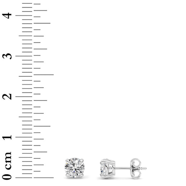 1Cttw Round Shaped Lab Grown Diamond 4 Prong StudEarrings in 14K Gold (F/VS)