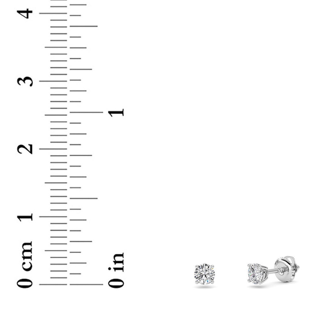 0.25Cttw Round Shaped Lab Grown Diamond (F/VS) Stud Earrings in 14K Gold