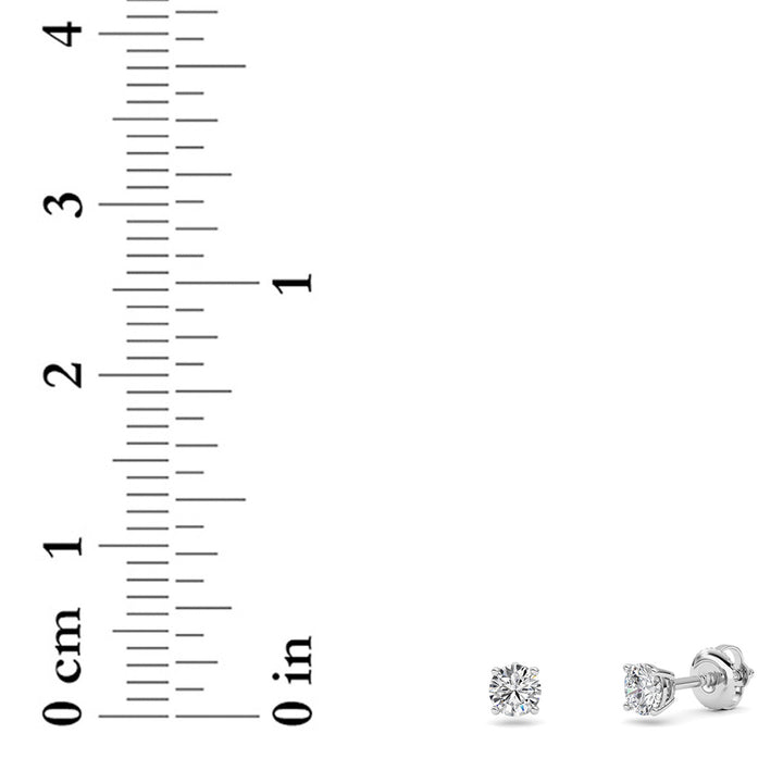 0.25Cttw Round Shaped Lab Grown Diamond (F/VS) Stud Earrings in 14K Gold
