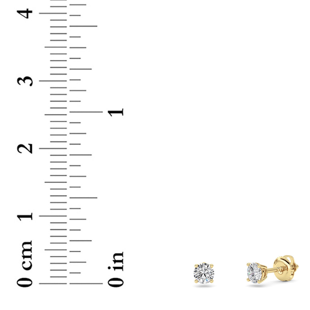 0.25Cttw Round Shaped Lab Grown Diamond (F/VS) Stud Earrings in 14K Gold