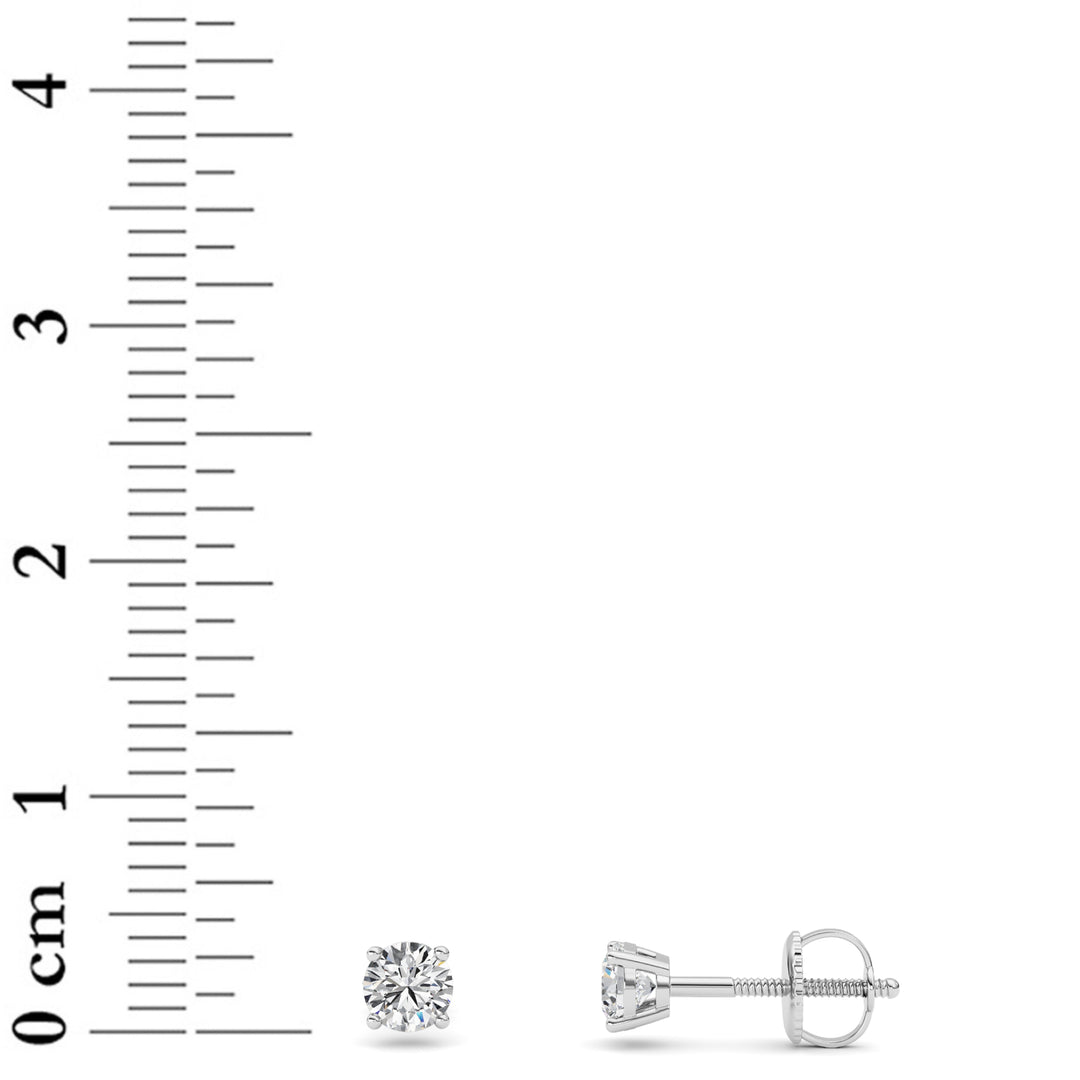0.5Cttw Round Shaped Lab Grown Diamond (F/VS) Stud Earrings in 14K Gold