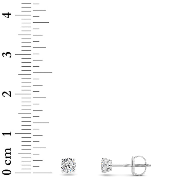 0.5Cttw Round Shaped Lab Grown Diamond (F/VS) Stud Earrings in 14K Gold