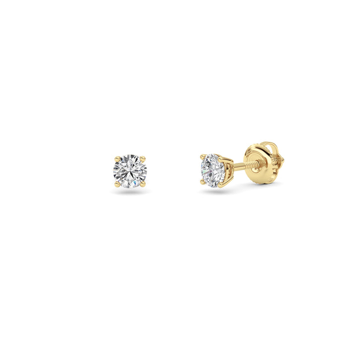 0.5Cttw Round Shaped Lab Grown Diamond (F/VS) Stud Earrings in 14K Gold
