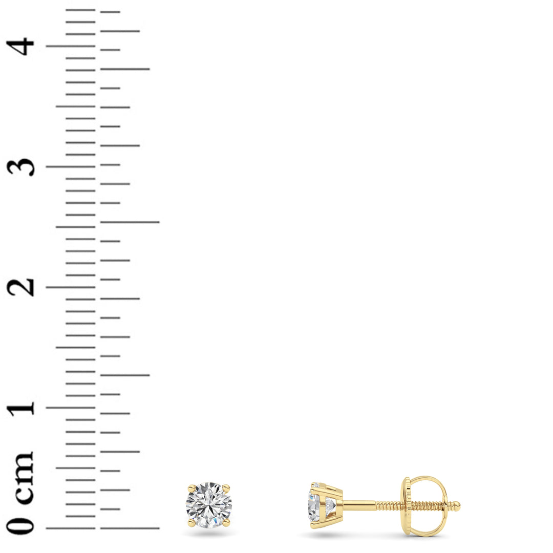0.5Cttw Round Shaped Lab Grown Diamond (F/VS) Stud Earrings in 14K Gold