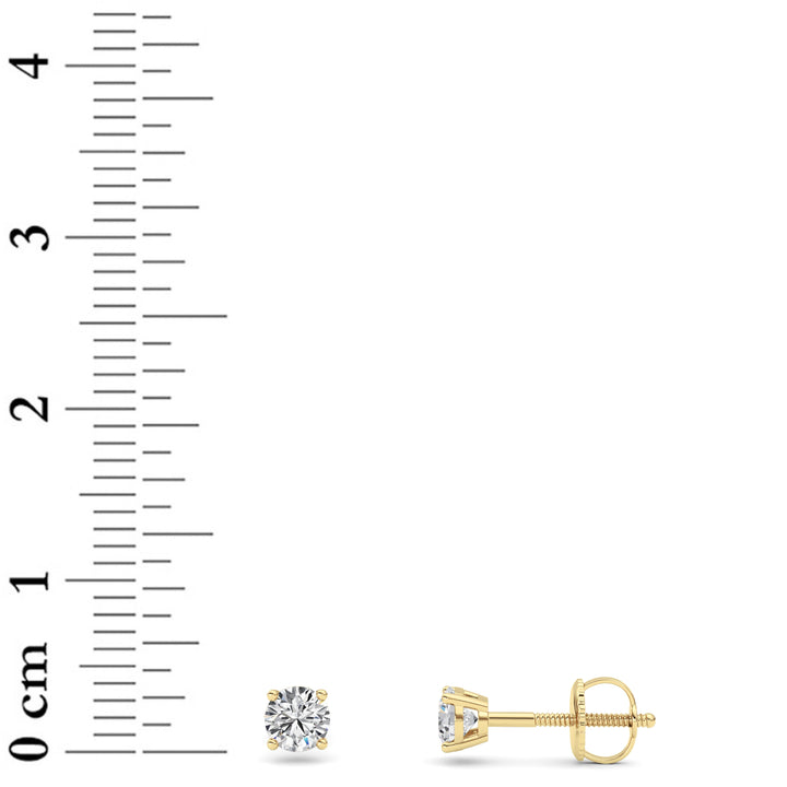 0.5Cttw Round Shaped Lab Grown Diamond (F/VS) Stud Earrings in 14K Gold