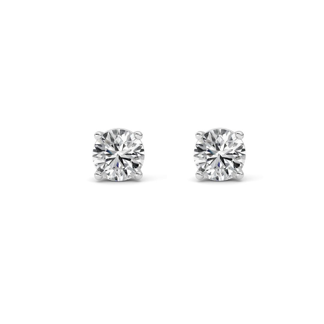 1Cttw Round Shaped Lab Grown Diamond (F/VS) Stud Earrings in 14K Gold