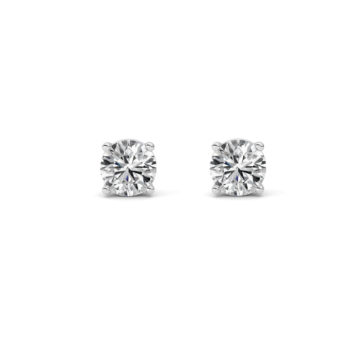 1Cttw Round Shaped Lab Grown Diamond (F/VS) Stud Earrings in 14K Gold