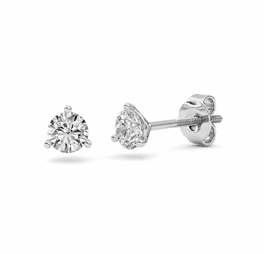 0.5Cttw Round Shaped Lab Grown Diamond (F/VS) Stud Earrings in 14K Gold