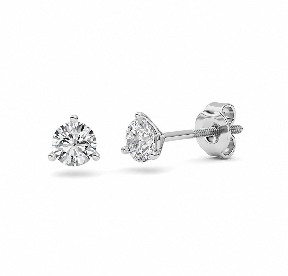 0.5Cttw Round Shaped Lab Grown Diamond (F/VS) Stud Earrings in 14K Gold